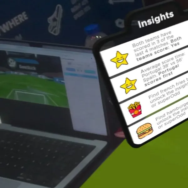 An insights panel with facts about both teams